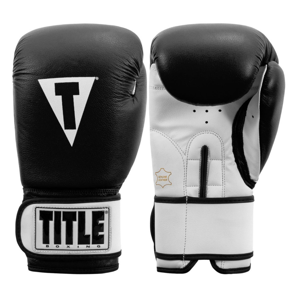 Боксерські рукавиці Premier Leather TITLE TSBG2 X BK/WH 16 унцій (бинти в комплекті)