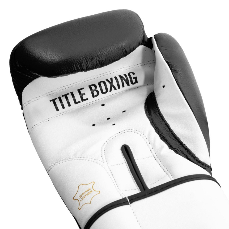 Боксерські рукавиці Premier Leather TITLE TSBG2 X BK/WH 16 унцій (бинти в комплекті)