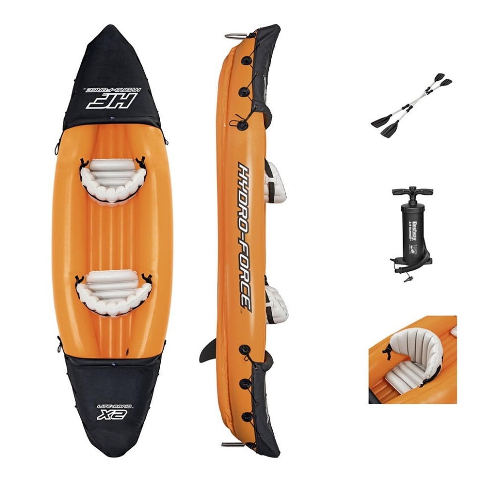 Надувная Лодка-Байдарка Hydro-Force Raft Set Bestway 65077, 321 x 88 x 44 см