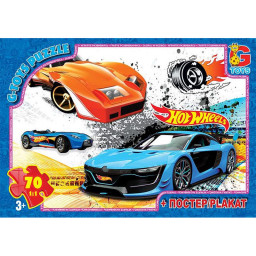Пазл дитячий Hot Wheels G-Toys FW771 постер, 70 елементів