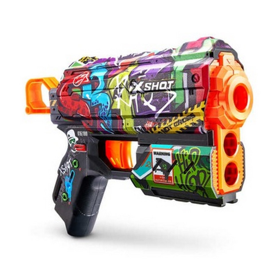 Скорострельный бластер Skins Flux Graffiti X-SHOT 36516B (8 патронов)