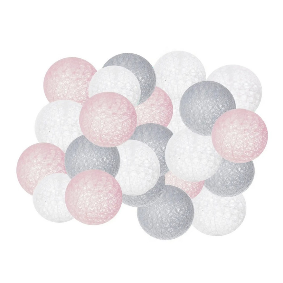 Гирлянда на батарейках Cotton Balls Springos CL0061, 6 м 30 LED, Warm White