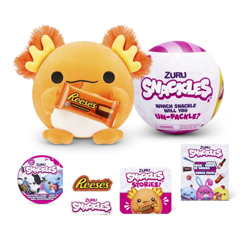 Мягкая игрушка-сюрприз Оранжевый аксолотль Snackle-P 77510P серия Mini Brands