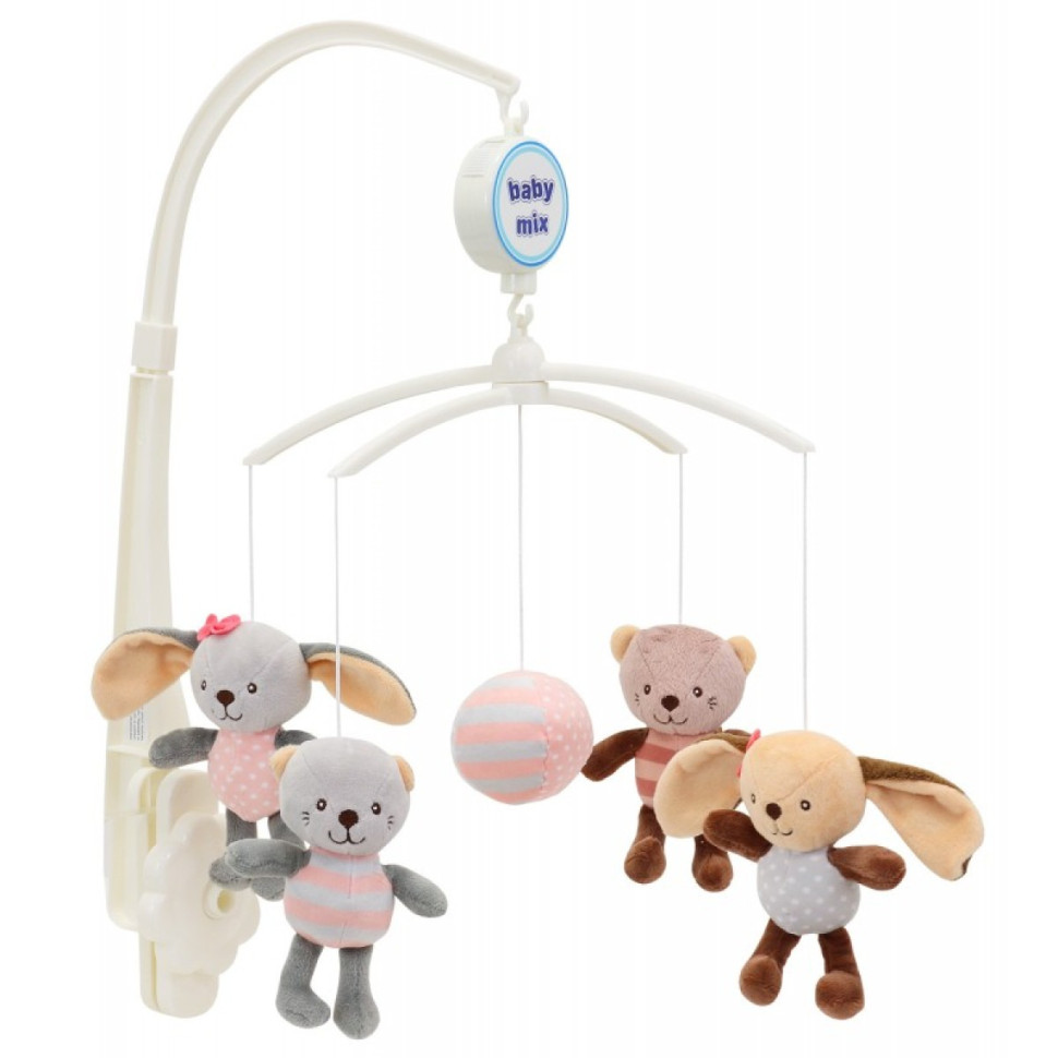 Мобіль механічний Котики та кролики TK-467M Baby Mix 45510