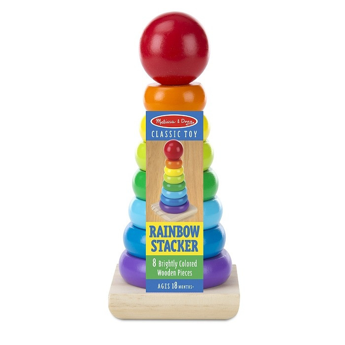 Деревянная радужная пирамидка для малышей Melissa&Doug MD10576, 22 см