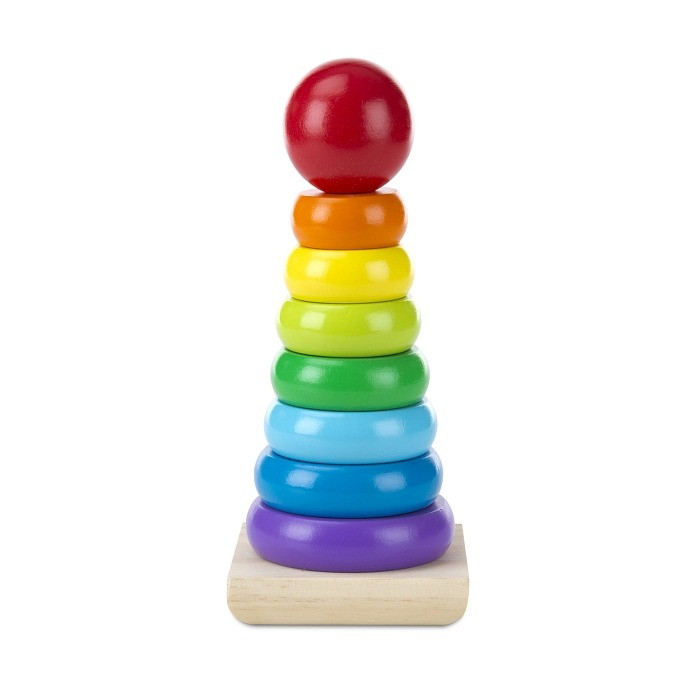 Деревянная радужная пирамидка для малышей Melissa&Doug MD10576, 22 см