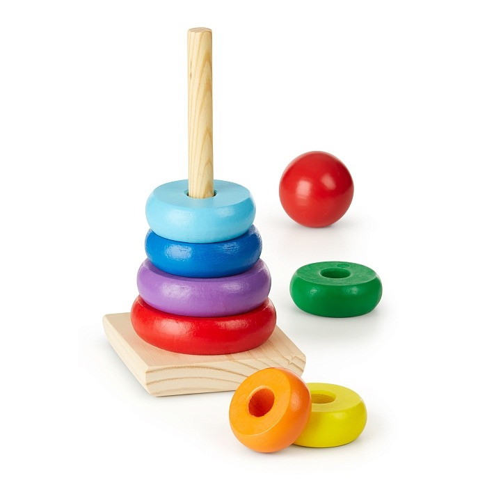 Деревянная радужная пирамидка для малышей Melissa&Doug MD10576, 22 см