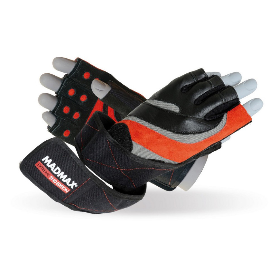 Перчатки для фитнеса Extreme 2nd edition MadMax MFG-568_XL, Black/Red, XL 22-23,5 см