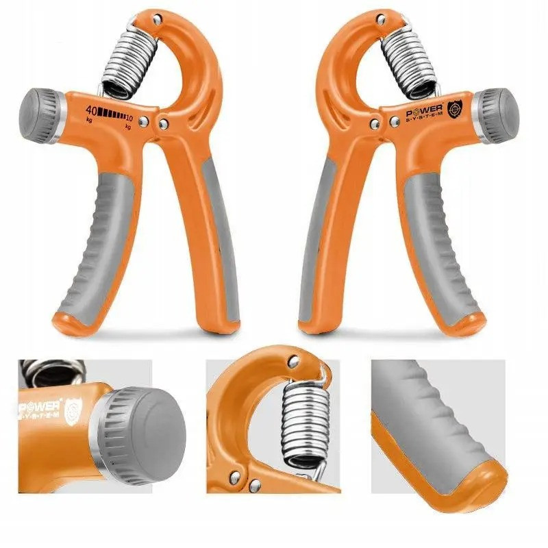 Эспандер кистевой Power System PS-4021_Orange, с регулируемой нагрузкой 10-40 кг