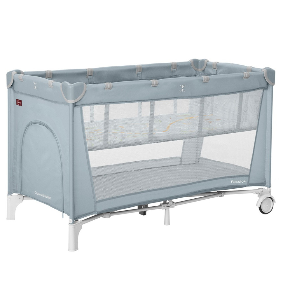 Детская кровать-манеж Piccolo+ Carrello CRL-18102 Ash Grey, со вторым дном