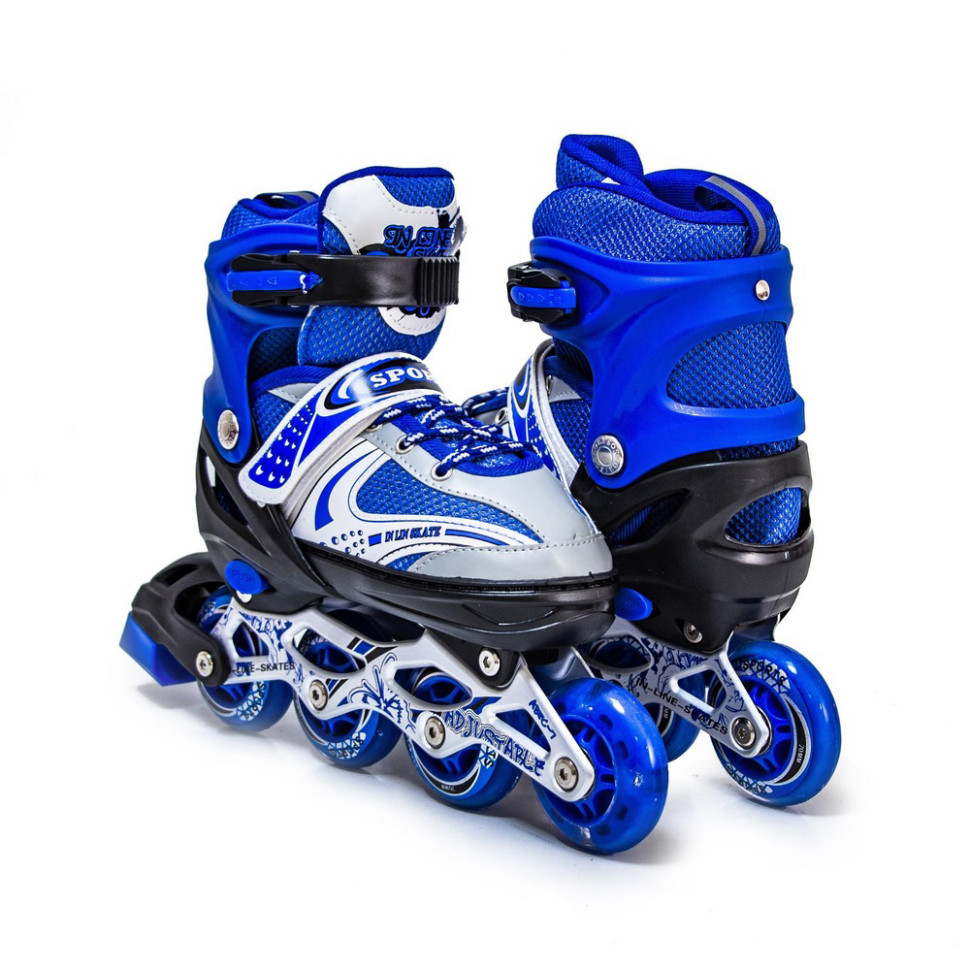 Детские раздвижные ролики Happy Bambi 1454421173 Blue, размер 30-33