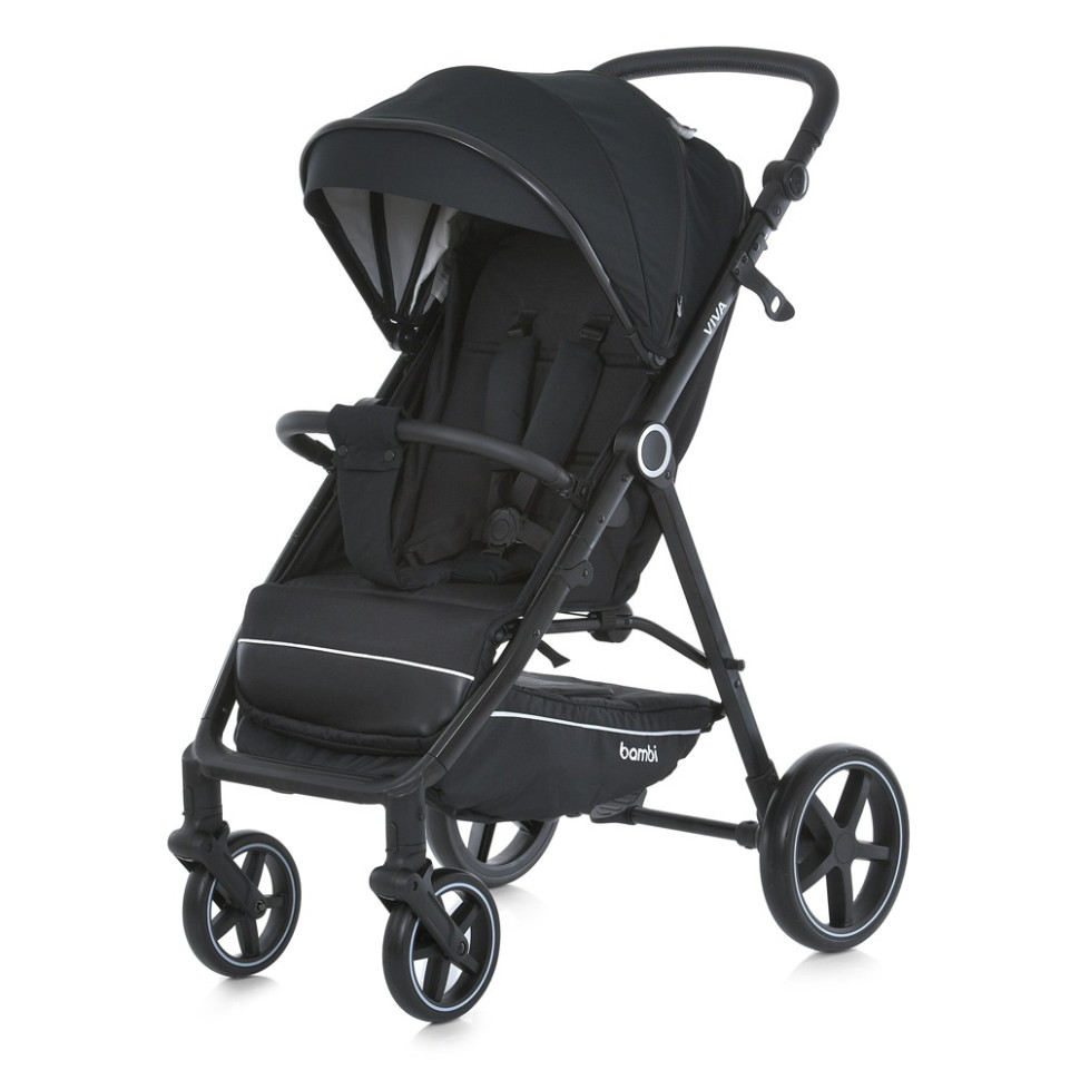 Коляска дитяча прогулянкова VIVA Bambi M 5723 Black, чорна