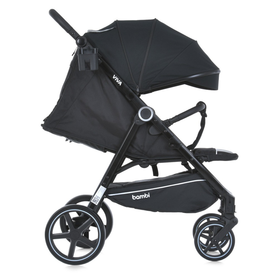 Коляска дитяча прогулянкова VIVA Bambi M 5723 Black, чорна