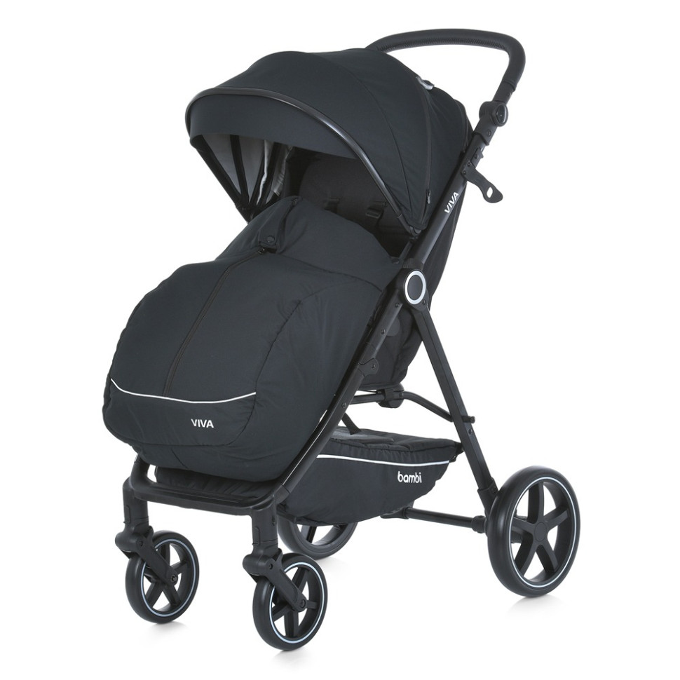 Коляска дитяча прогулянкова VIVA Bambi M 5723 Black, чорна