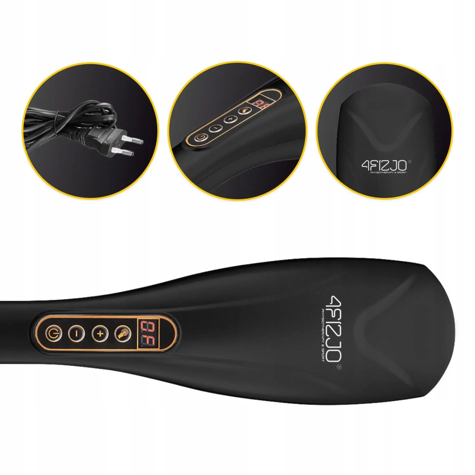 Ручной антицеллюлитный массажер для тела Long Stick 4FIZJO 4FJ0556 Black 7 в 1