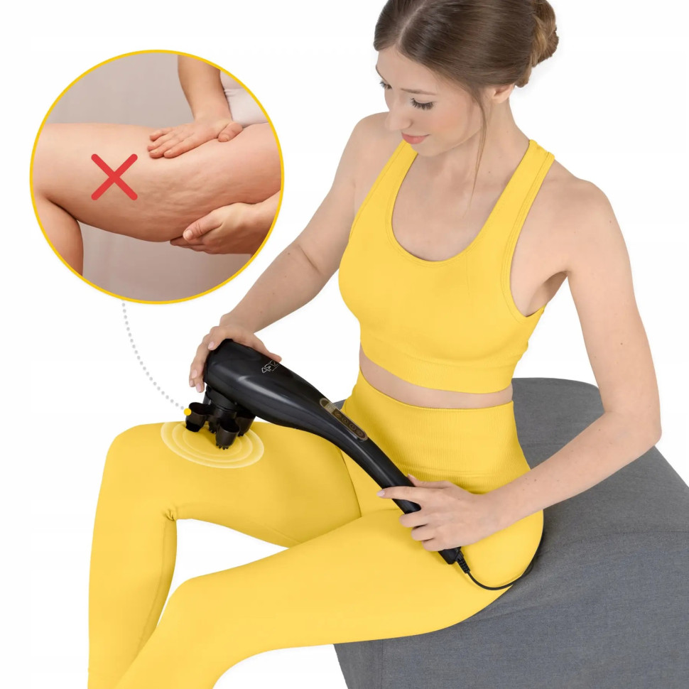 Ручной антицеллюлитный массажер для тела Long Stick 4FIZJO 4FJ0556 Black 7 в 1