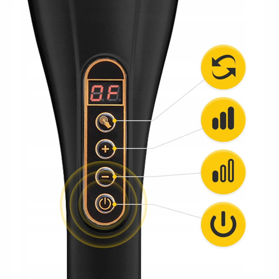 Ручной антицеллюлитный массажер для тела Long Stick 4FIZJO 4FJ0556 Black 7 в 1