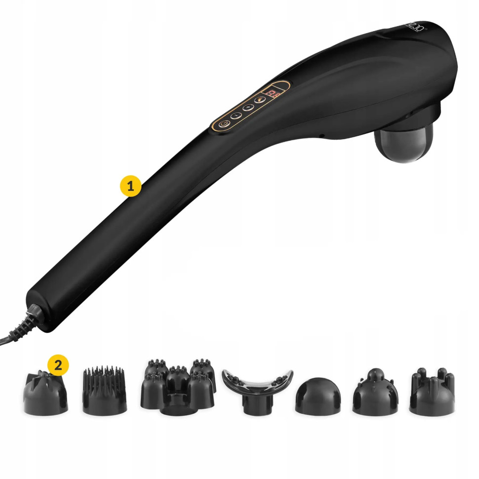 Ручной антицеллюлитный массажер для тела Long Stick 4FIZJO 4FJ0556 Black 7 в 1