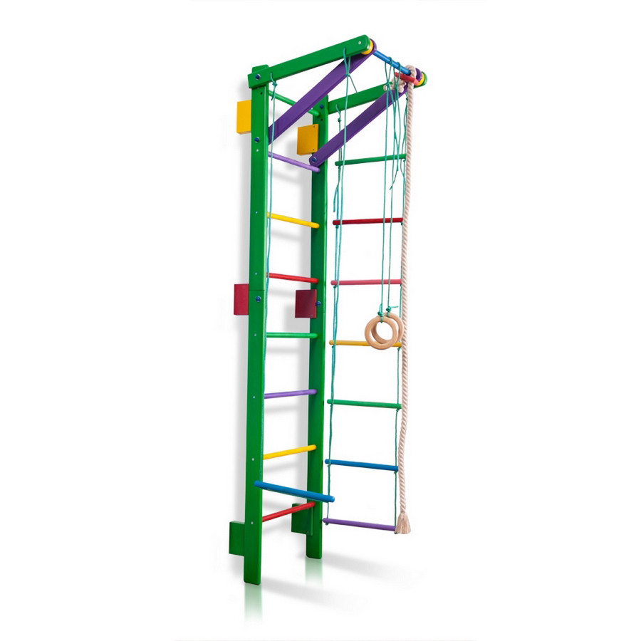 Спортивный уголок SportBaby Teenager-2-220 (green) с кольцами