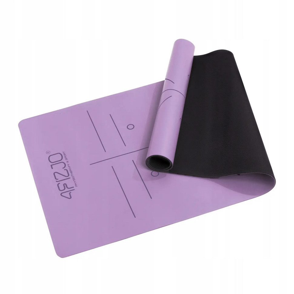 Коврик (мат) спортивный для йоги и фитнеса 4FIZJO 4FJ0589 PU 183 x 68 x 0.4 см, Violet