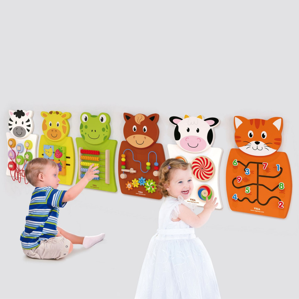 Бизиборд Лягушка со счетами  Viga Toys 50679FSC деревянный