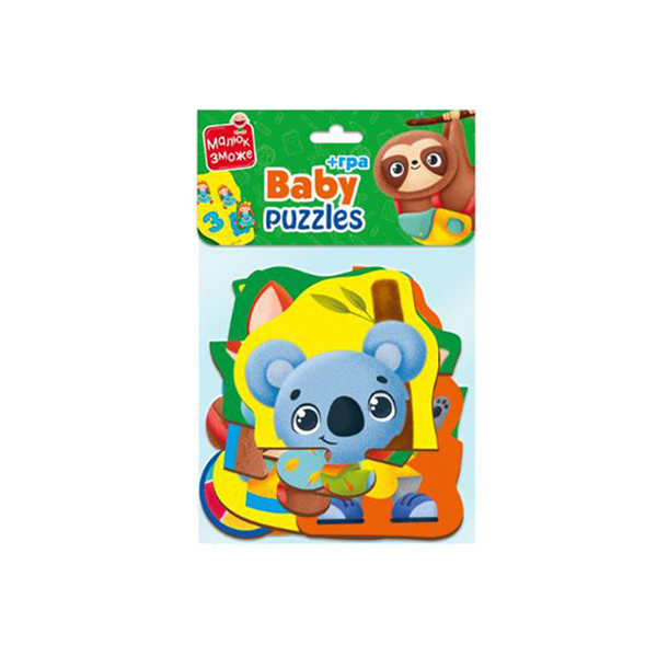 Пазли максі з грою Малюк Зможе «Тварини та Іграшки» Vladi Toys VT1722-23 Укр 