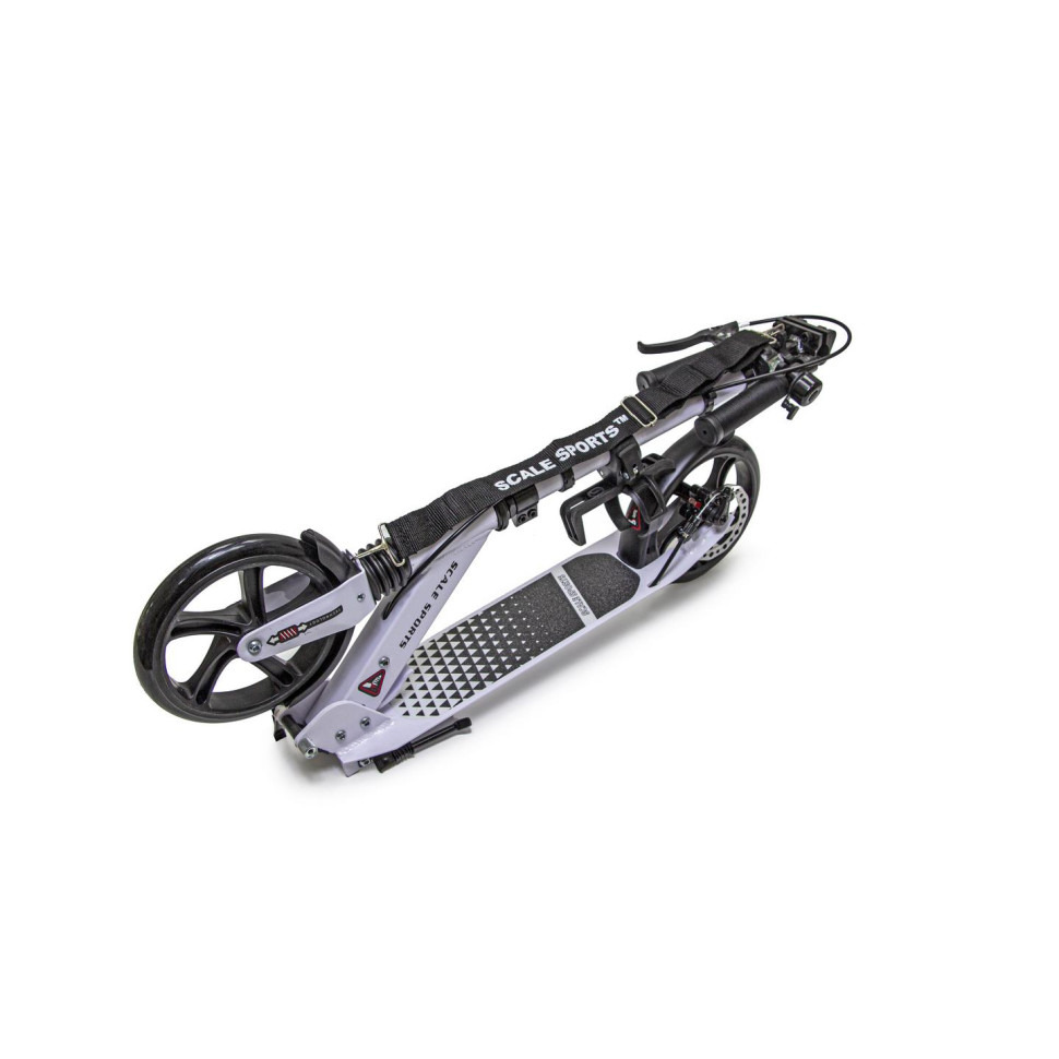 Самокат двухколесный Scale Sports 1111449399 SS-12 белый, дисковый тормоз, Led-фонарик