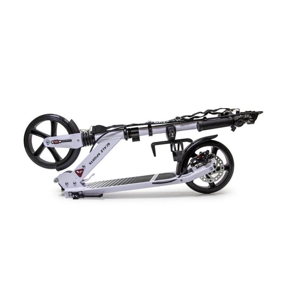 Самокат двухколесный Scale Sports 1111449399 SS-12 белый, дисковый тормоз, Led-фонарик