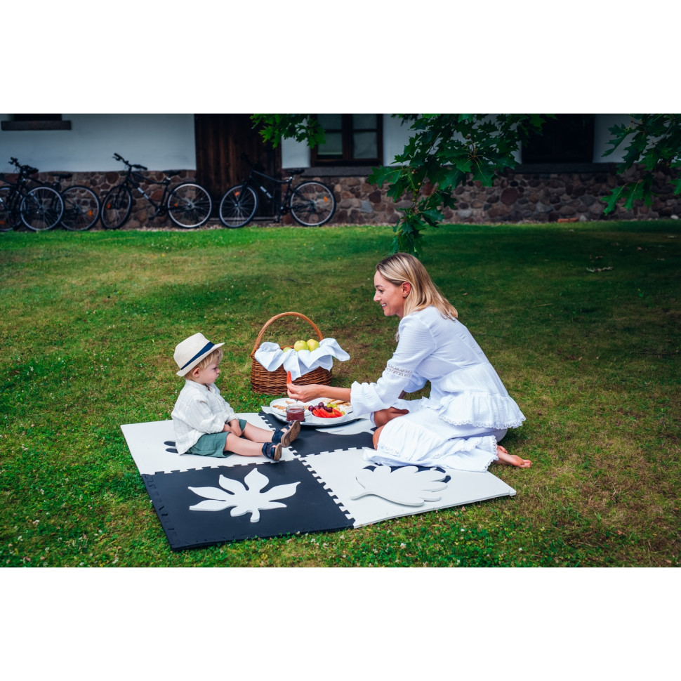 Коврик-пазл FELI MoMi AKCE00028 black, EVA, 4 элемента, 120x120 см