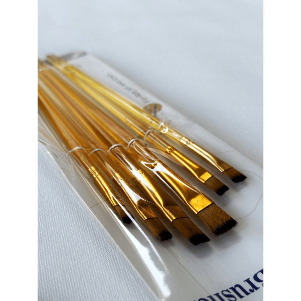 Набор профессиональных нейлоновых кисточек Brushme BR602, 6 штук, оранжевый