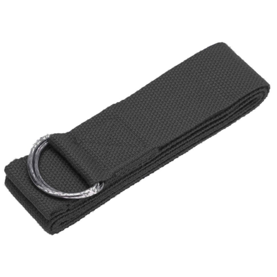 Ремень для йоги PP_4409 PowerPlay PP_4409_Black, размер 183х3.8 см