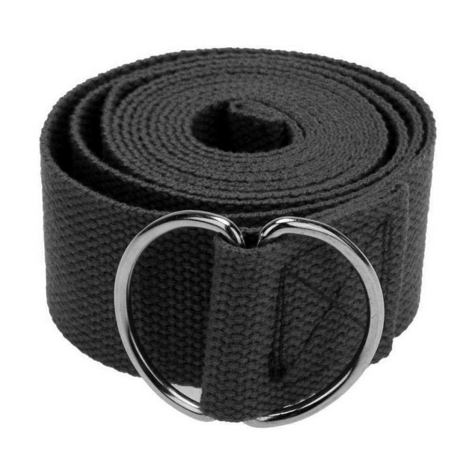 Ремень для йоги PP_4409 PowerPlay PP_4409_Black, размер 183х3.8 см