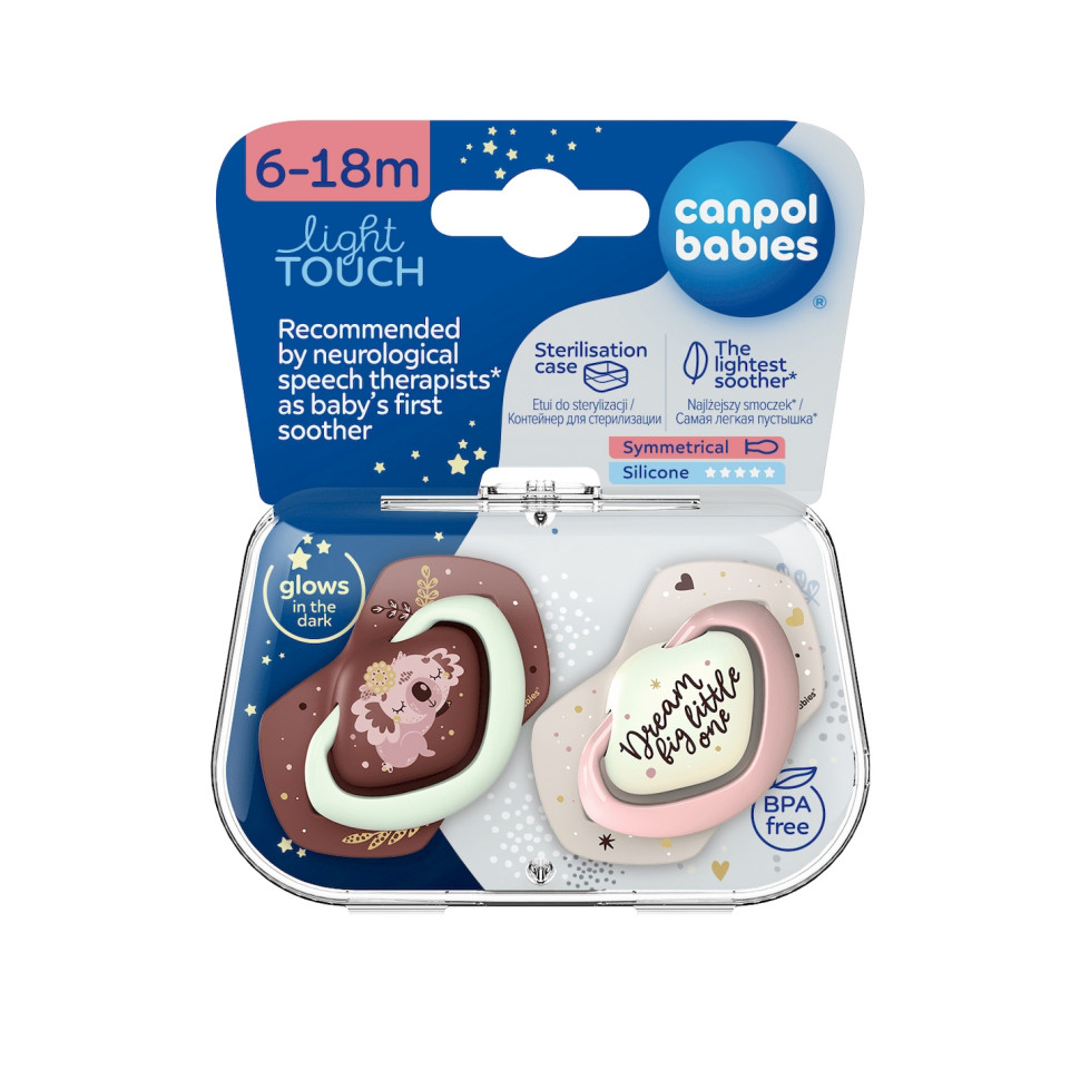 Пустышка силиконовая симметричная Sleepy Koala Canpol babies 22/659_pin розовый, 6-18 месяцев