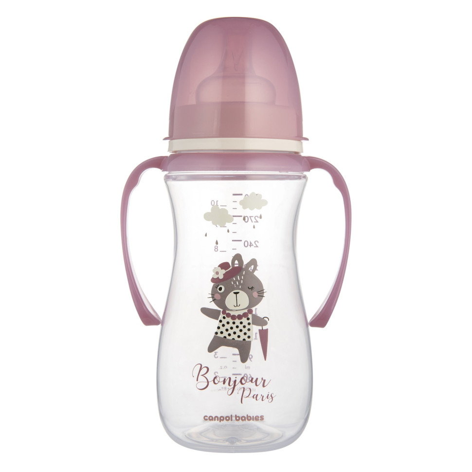 Пляшечка антиколікова Bonjour Paris Canpol babies 35/241_pin з широким отвором та ручками, 300 мл