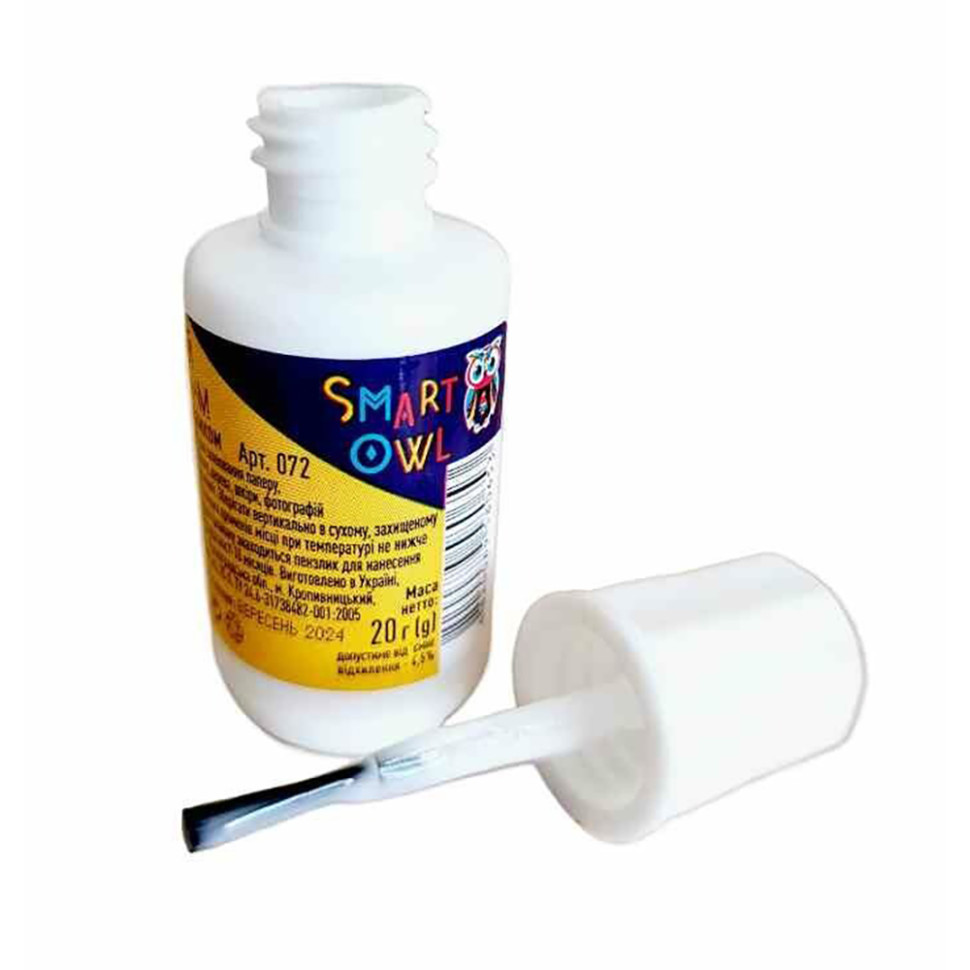 Клей канцелярський ПВА Leader 356291 з пензликом 20 грам