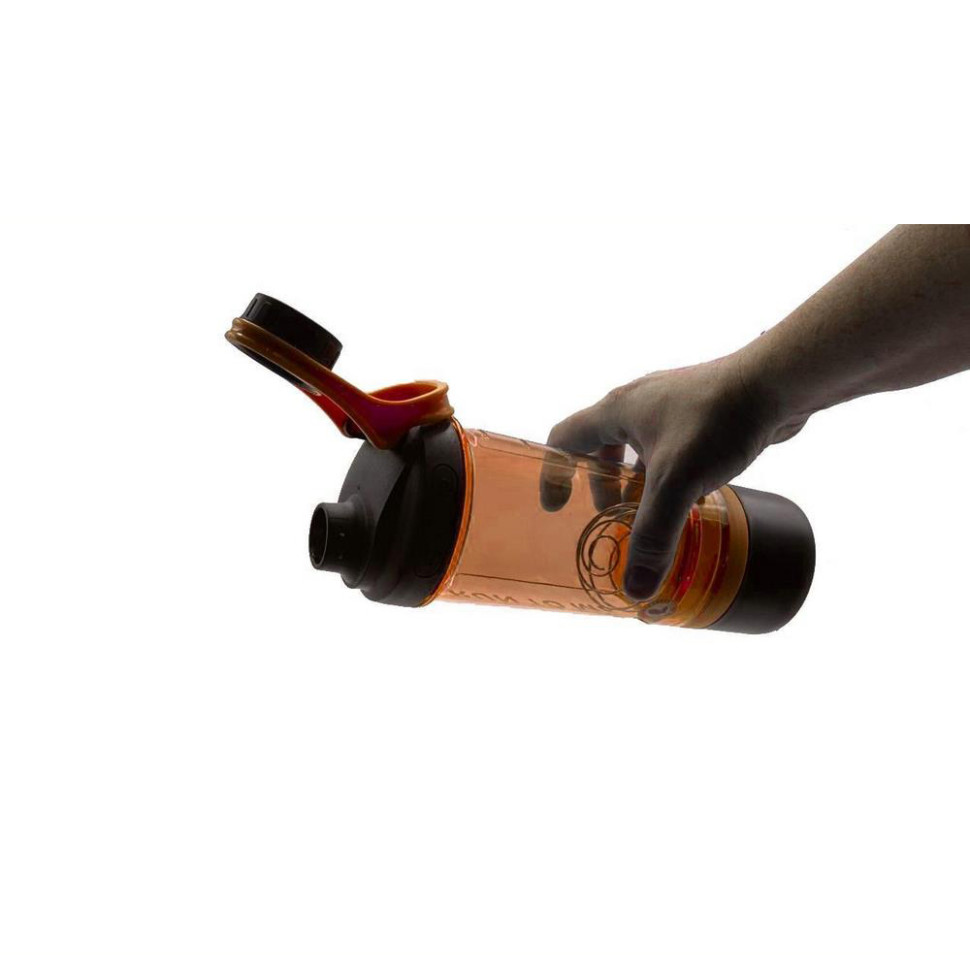 Шейкер спортивний з контейнером KXN-1199 Casno KXN-1199_Orange 600 мл, з вінчиком