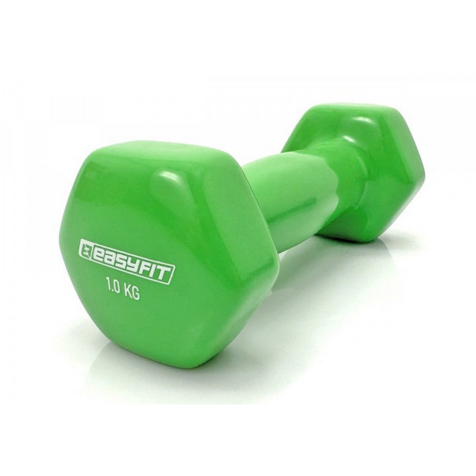 Гантель для фитнеса EasyFit EF-0010-G 1 кг, с виниловым покрытием, салатовая