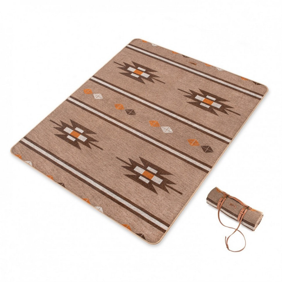 Ковдра Geometric pattern wool NH20FS036 Naturehike 6927595761328, поліестр/вовна, коричневий