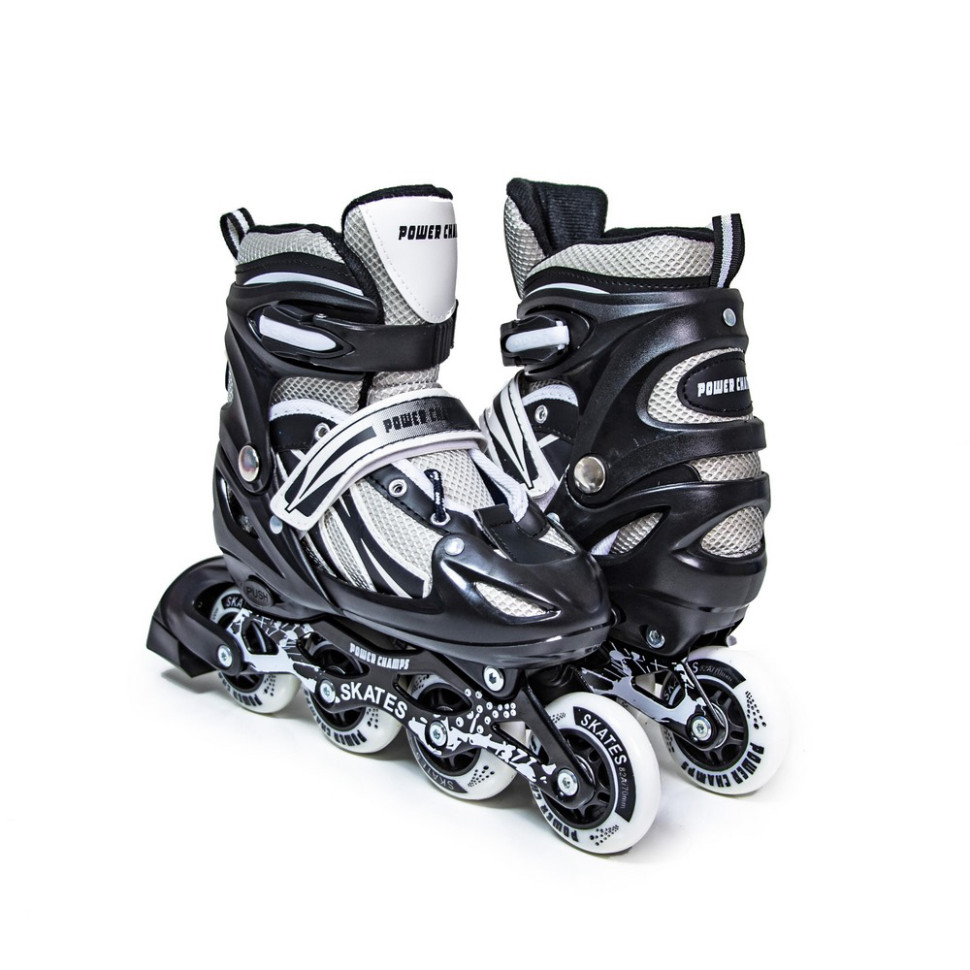 Детские раздвижные ролики Power Champs Bambi 377225686 Black, размер 38-42
