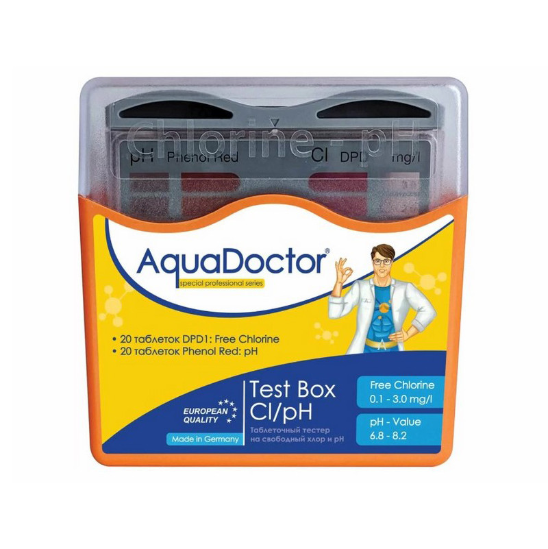 Таблетований тестер для басейну Test Box Cl/pH AquaDoctor 23544AD