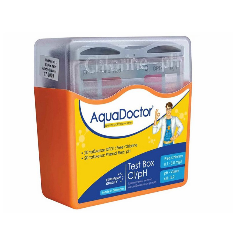 Таблетований тестер для басейну Test Box Cl/pH AquaDoctor 23544AD