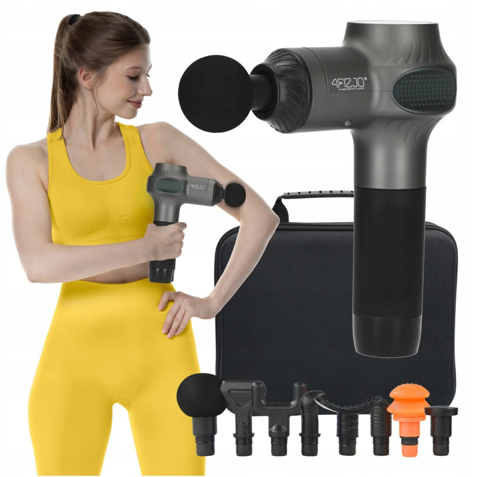 Ручной перкуссионный массажер (массажный пистолет) Massage Gun Active 4FIZJO 4FJ0592, 30 Вт