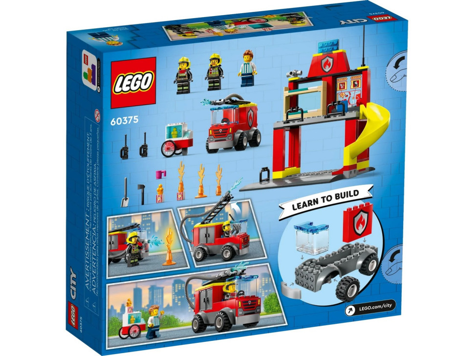 Конструктор LEGO City Пожежне депо та пожежна машина 60375
