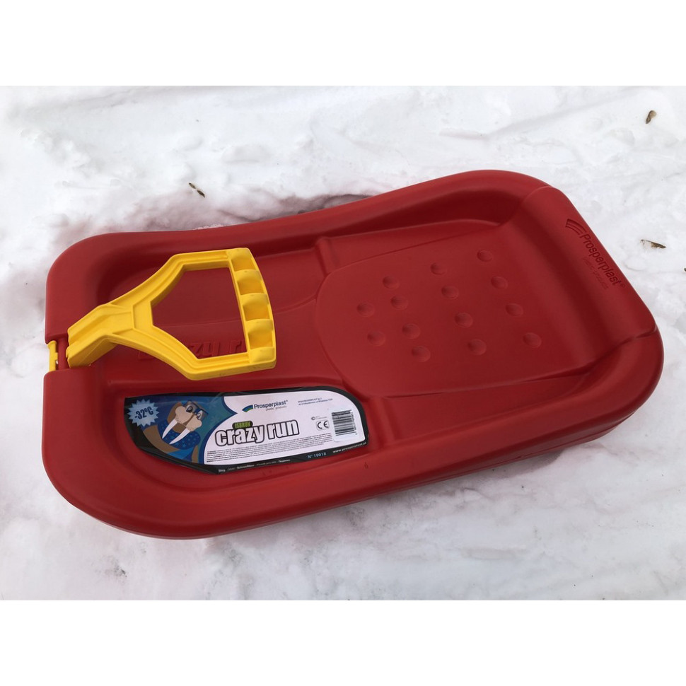 Зимние санки-ледянка CRAZY RUN Prosperplast 5905197095851 красные