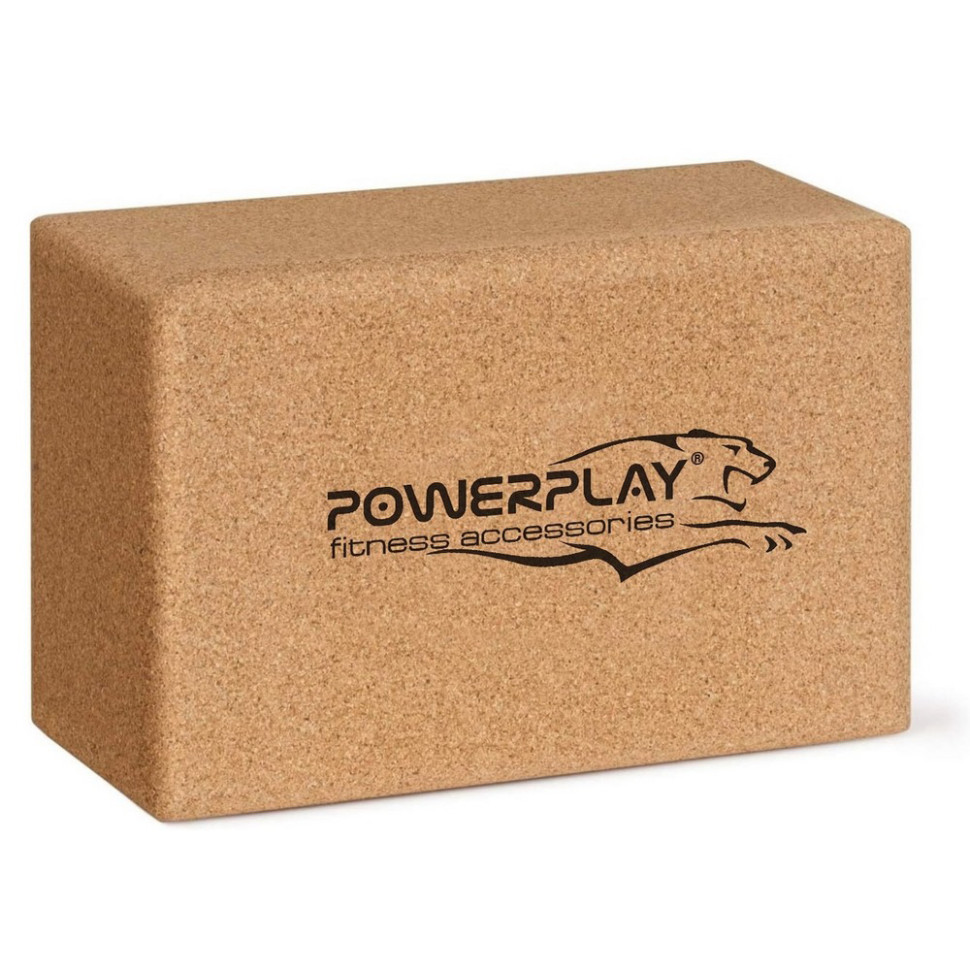 Блок для йоги Cork Yoga Block PowerPlay PP_4006_Cork, из пробкового дерева