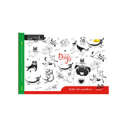 Альбом для рисования A4 "Playing Dogs" Апельсин АП-0303-6 скоба с перфорацией