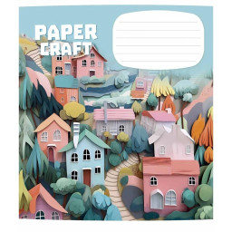 Зошит учнівський "Paper craft" Школярик 012-3354C-2 в косу лінію, 12 аркушів