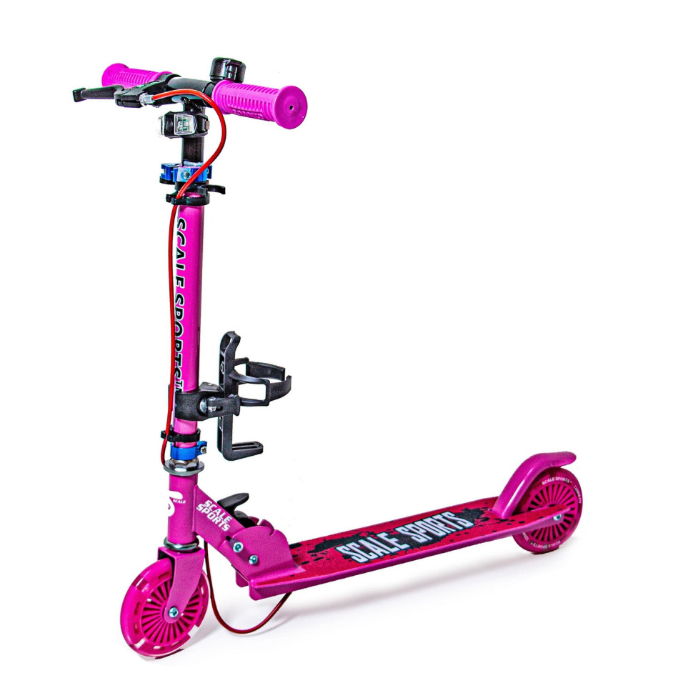 Самокат двоколісний Scale Sports 1747169811 SS-13 рожевий, ручне гальмо, Led-Ліхтарик