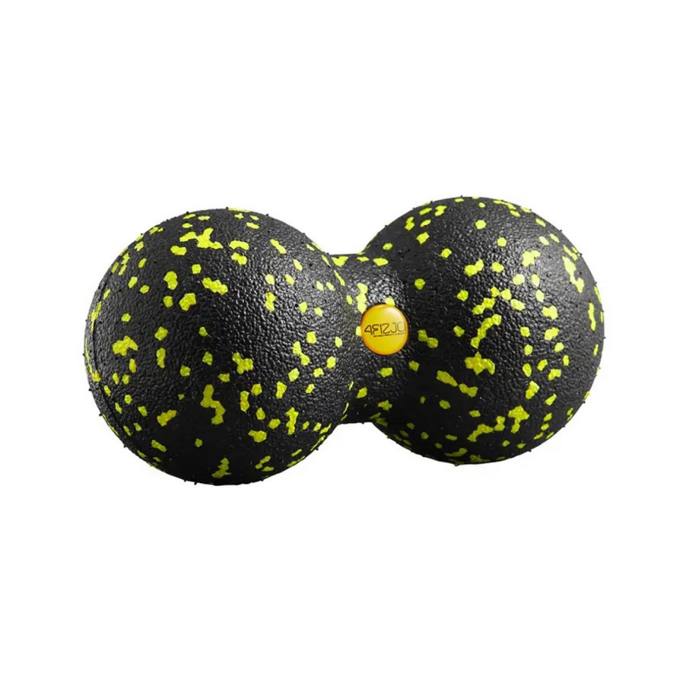 Масажний м'яч подвійний DuoBall 08 4FIZJO 4FJ0083 Black/Yellow