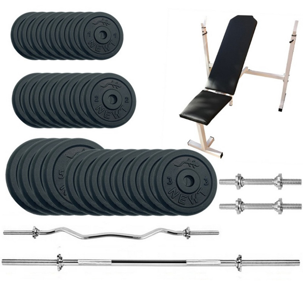 Скамья для жима с набором штанг и гантелей Gym Set-SKHW Home Newt NE-M-SKHW-SET-79, 84 кг